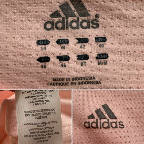 Adidas Pink Long Sleeve Performance Top Lightweight Running Activewear Shirt Med - Picture 6 of 10